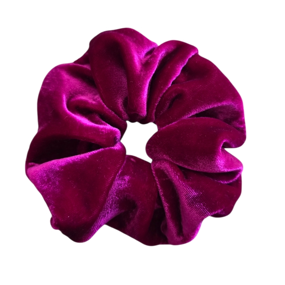 2/$5 Scrunchies (Add‎ To Your Bundle) XL Fuchsia Velvet Hair Tie Scrunchie